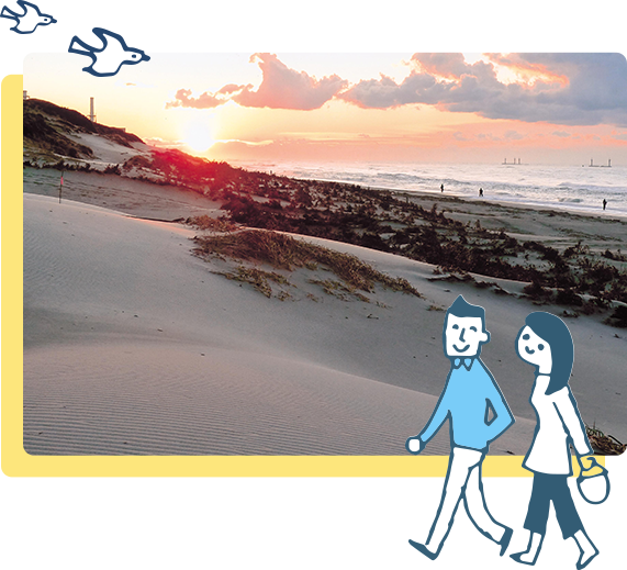 ·滨冈砂丘 能尽赏沙滩艺术的太平洋侧最大的砂丘